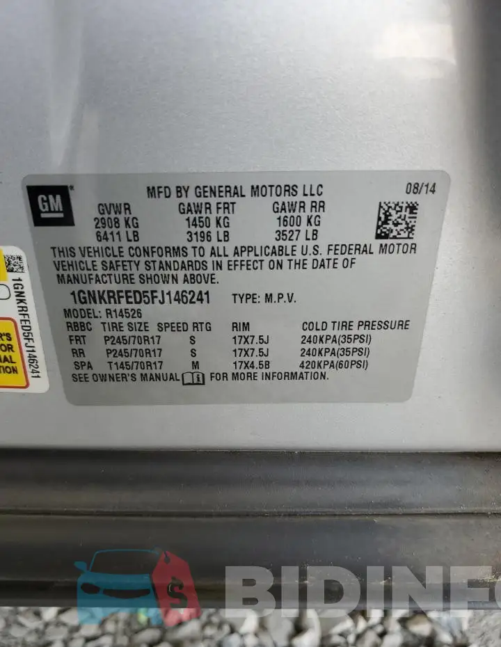 1GNKRFED5FJ146241 Photo# 13