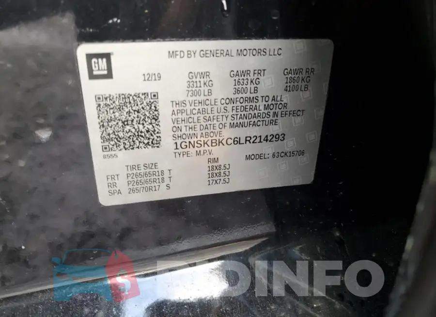 1GNSKBKC6LR214293 Photo# 13