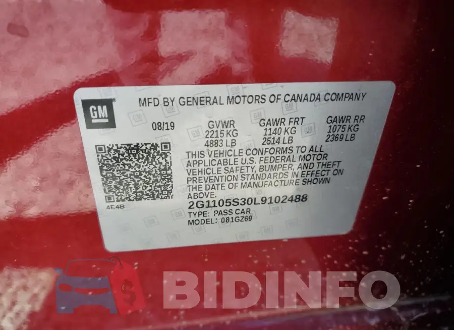 2G1105S30L9102488 Photo# 12
