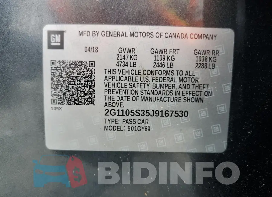 2G1105S35J9167530 Photo# 12