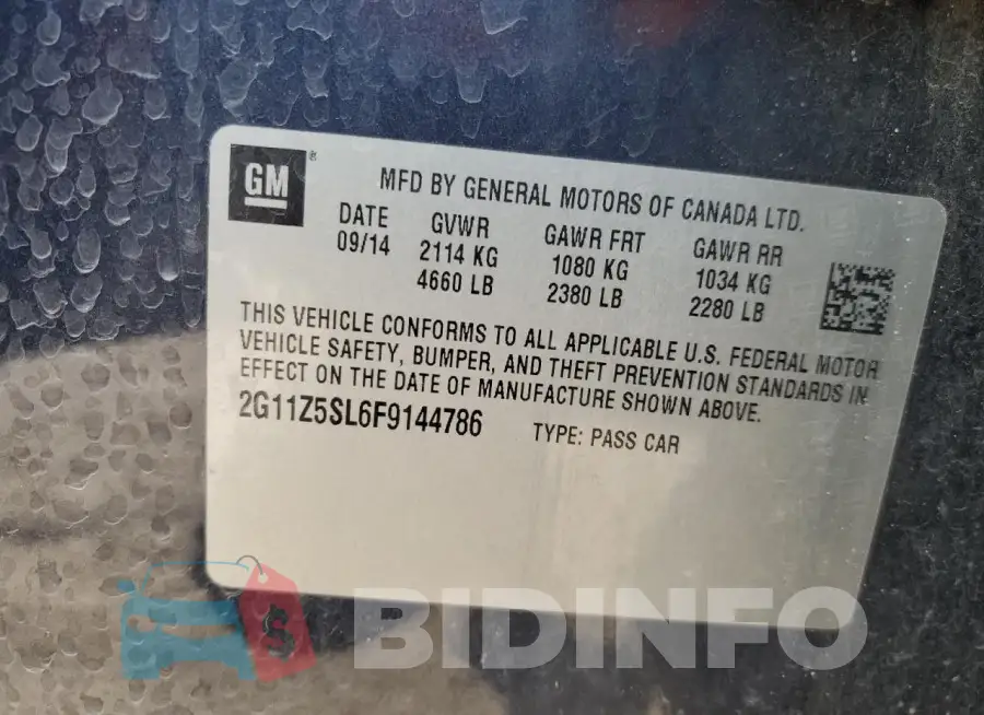 2G11Z5SL6F9144786 Photo# 12