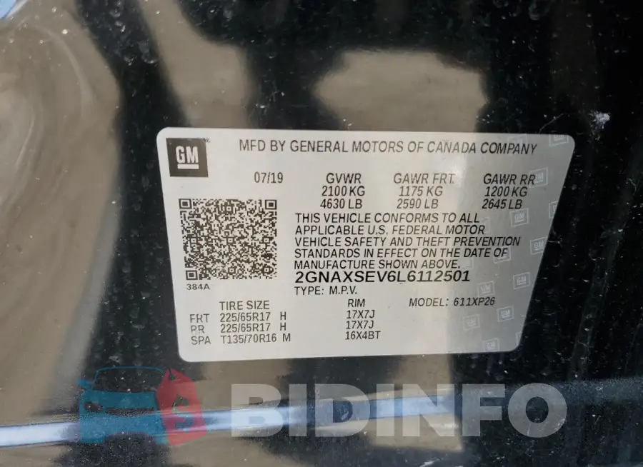 2GNAXSEV6L6112501 Photo# 12