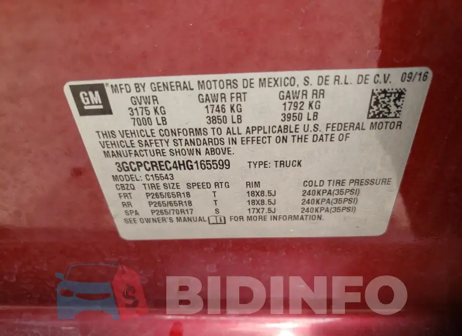3GCPCREC4HG165599 Photo# 12