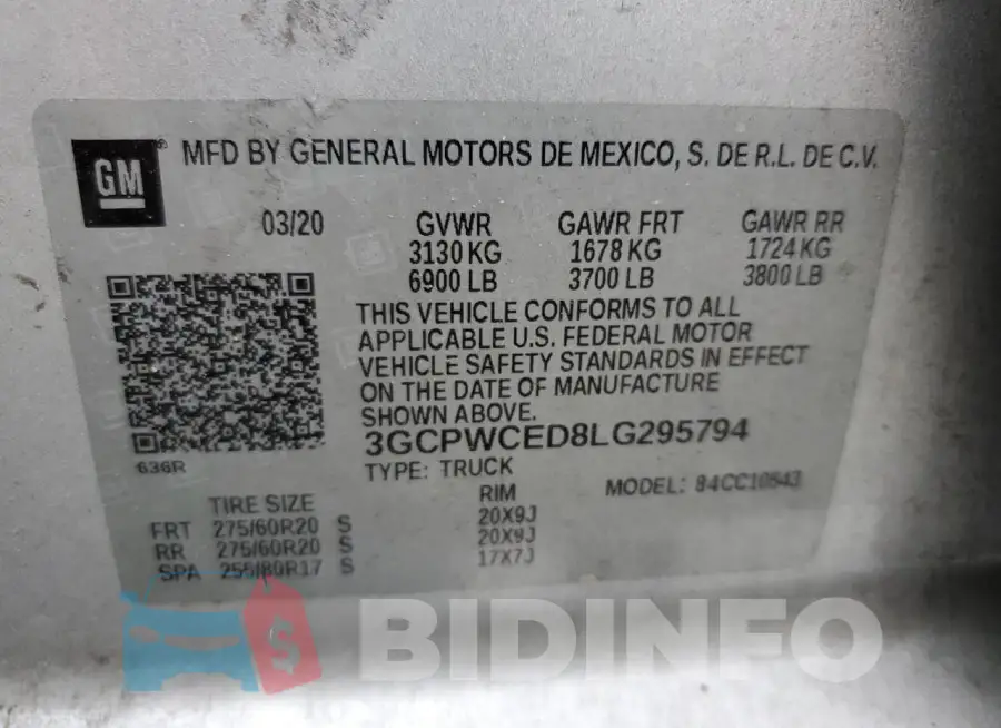 3GCPWCED8LG295794 Photo# 12