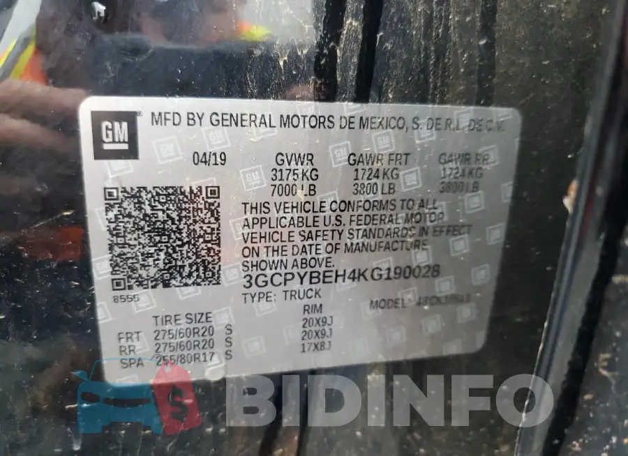 3GCPYBEH4KG190028 Photo# 12