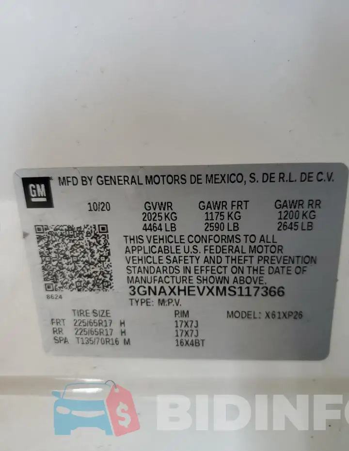 3GNAXHEVXMS117366 Photo# 12