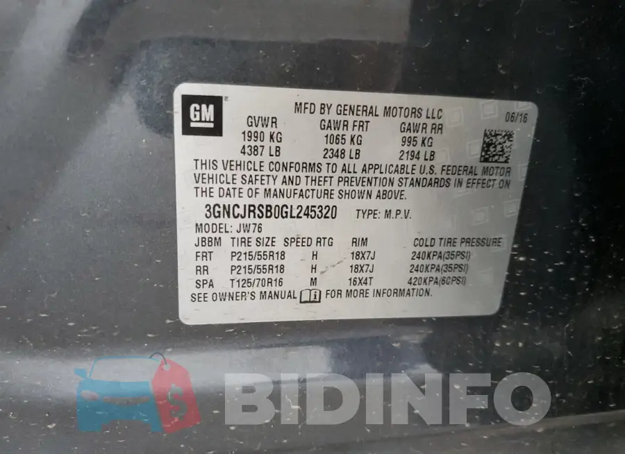 3GNCJRSB0GL245320 Photo# 13