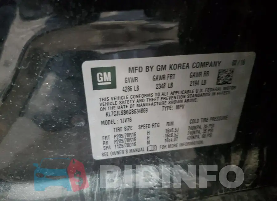 KL7CJLSB6GB634869 Photo# 14