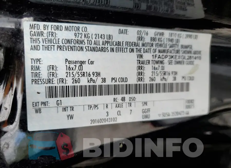 1FADP3KEXGL281410 Photo# 12