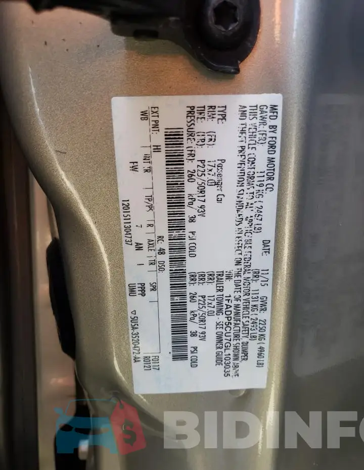 1FADP5CU7GL103035 Photo# 13