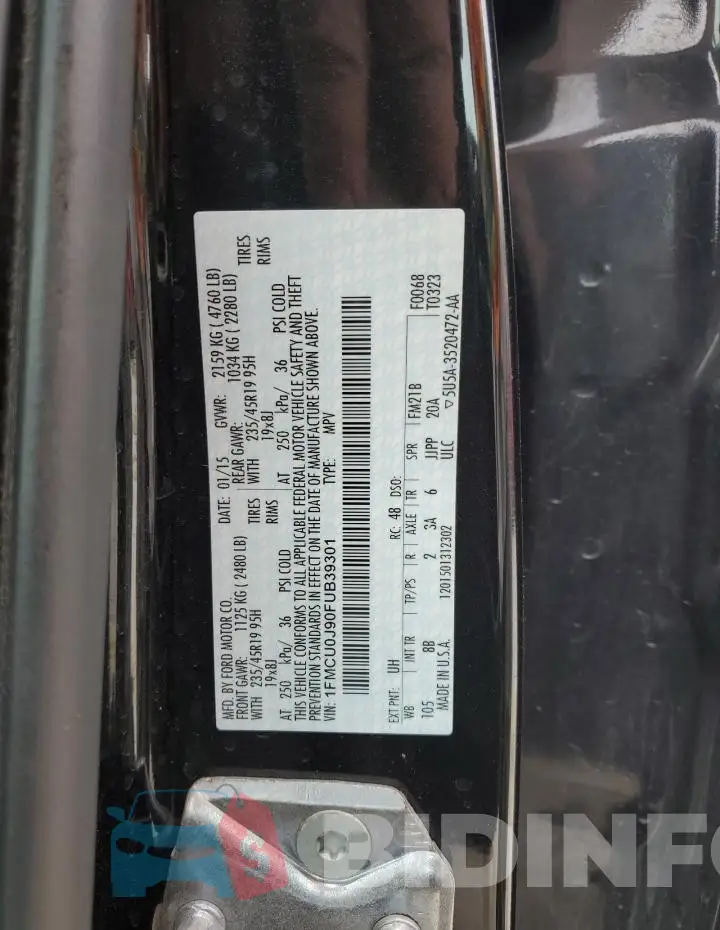 1FMCU0J90FUB39301 Photo# 13