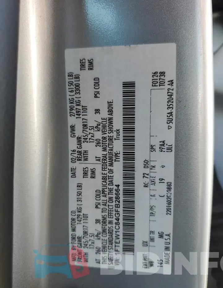 1FTEW1C84GFB28664 Photo# 12