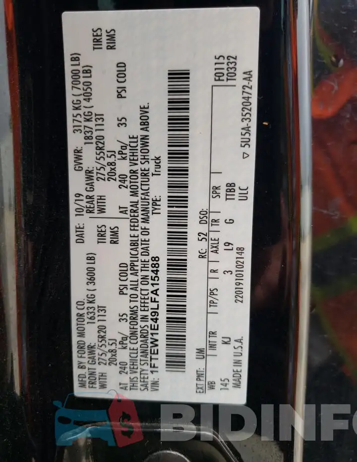 1FTEW1E49LFA15488 Photo# 12
