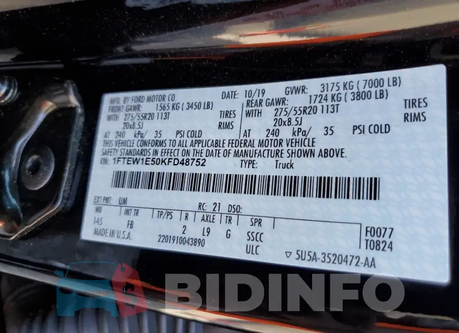 1FTEW1E50KFD48752 Photo# 12