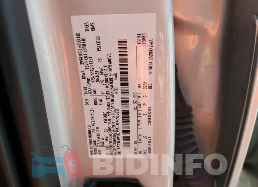 1FTEW1EP5JKF70372 Photo# 12