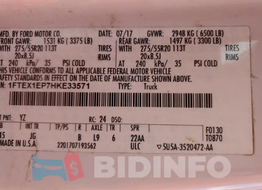 1FTEX1EP7HKE33571 Photo# 12