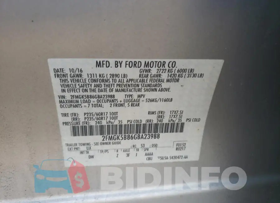 2FMGK5B86GBA23988 Photo# 12