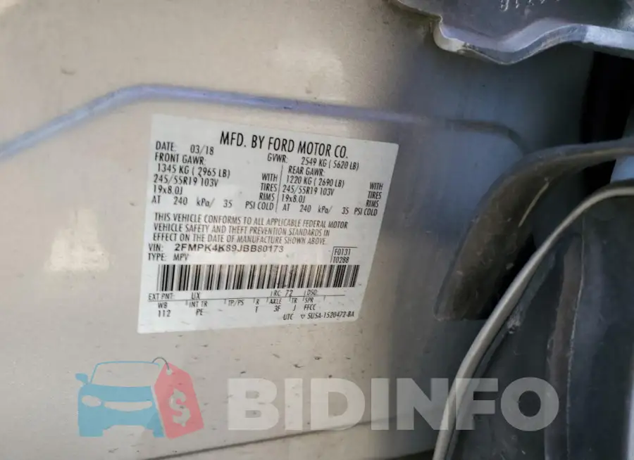 2FMPK4K89JBB80173 Photo# 13