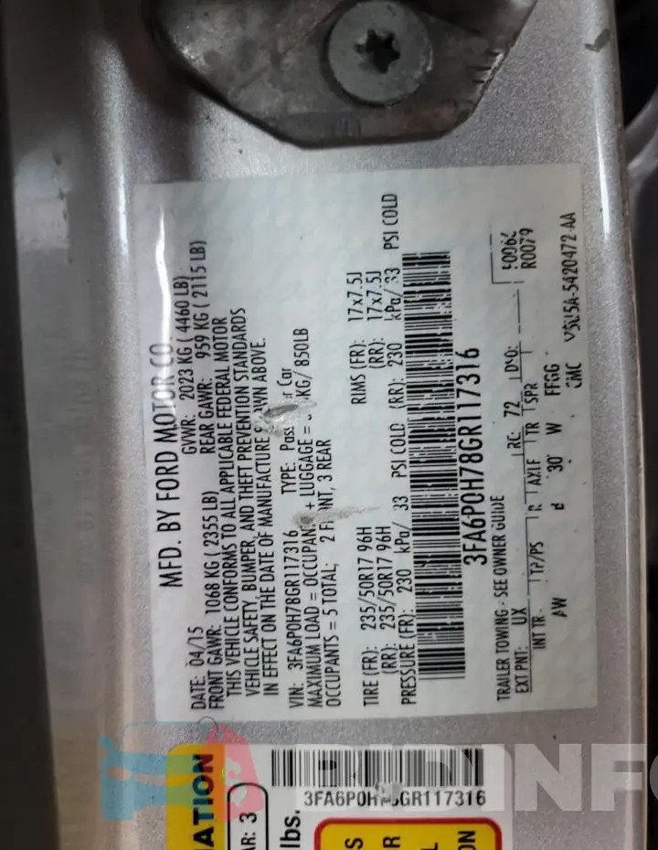 3FA6P0H78GR117316 Photo# 12