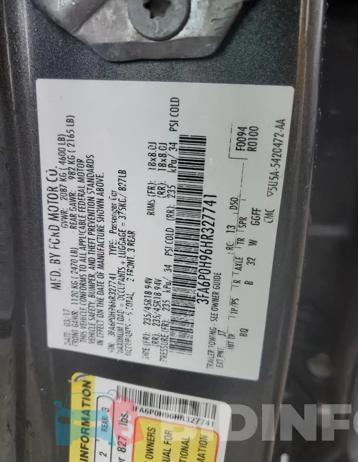 3FA6P0H96HR327741 Photo# 12