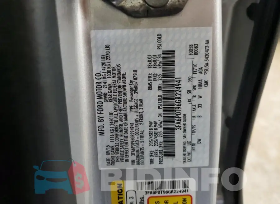 3FA6P0T96GR224941 Photo# 12