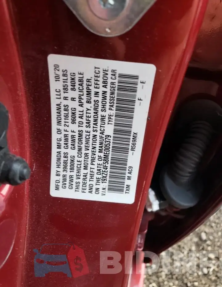 19XZE4F58ME005379 Photo# 12