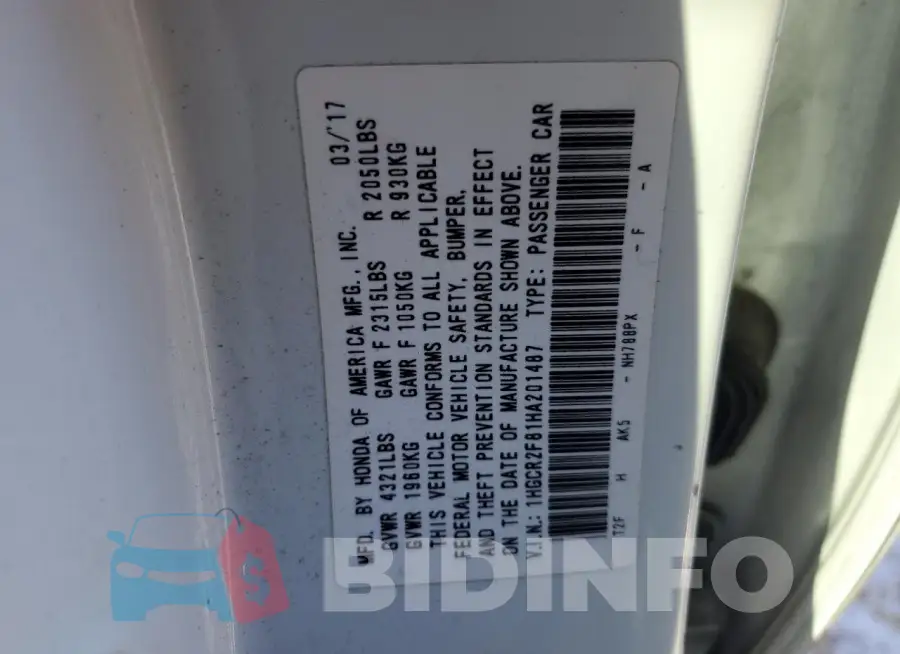 1HGCR2F81HA201487 Photo# 12