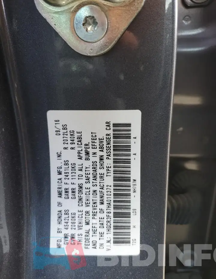 1HGCR3F87HA010372 Photo# 12