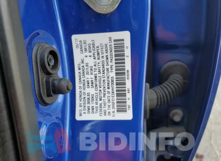 2HGFC1E5XHH700855 Photo# 12