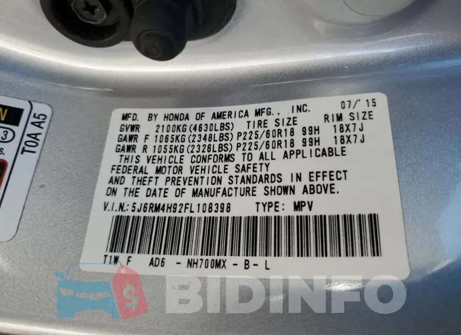 5J6RM4H92FL108398 Photo# 13