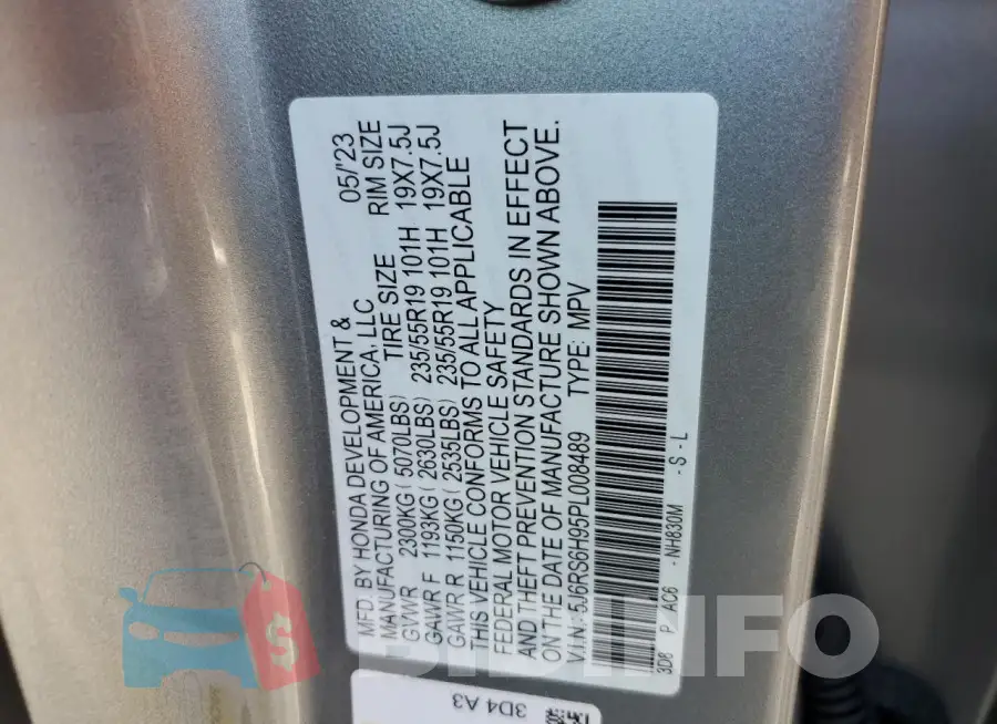 5J6RS6H95PL008489 Photo# 14