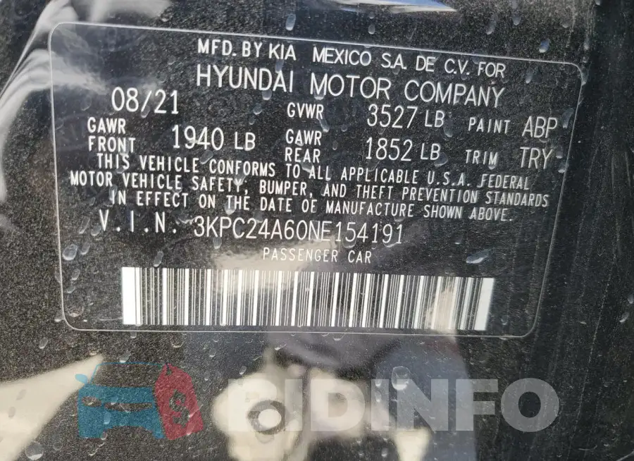 3KPC24A60NE154191 Photo# 12