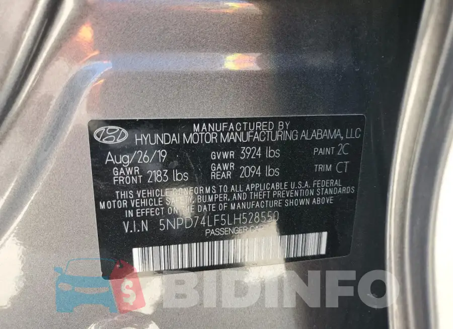 5NPD74LF5LH528550 Photo# 13