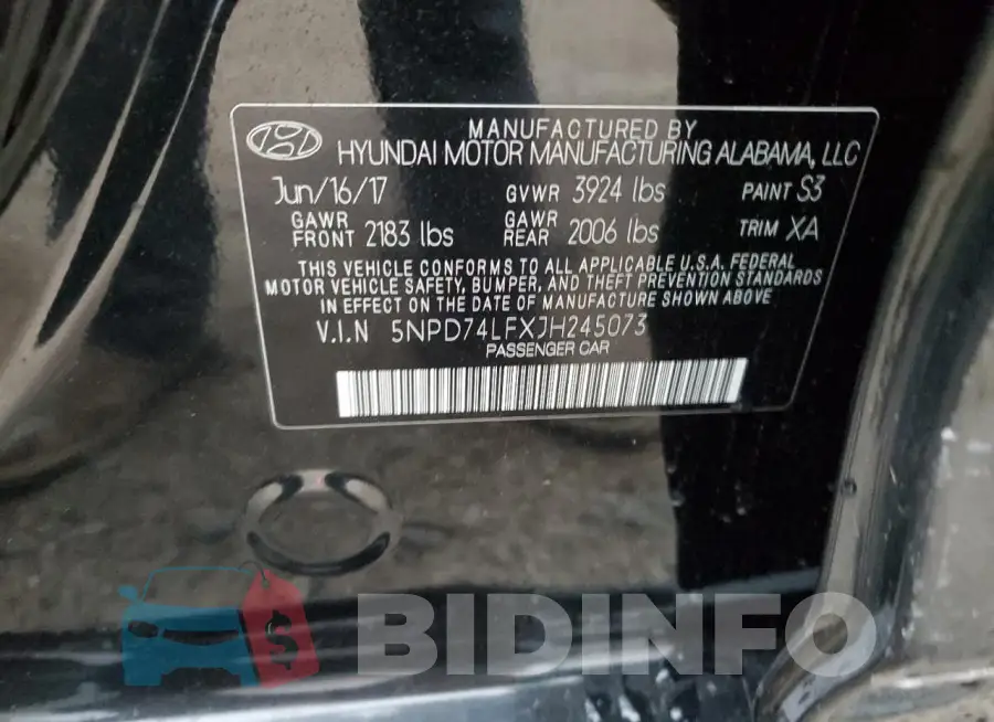 5NPD74LFXJH245073 Photo# 13