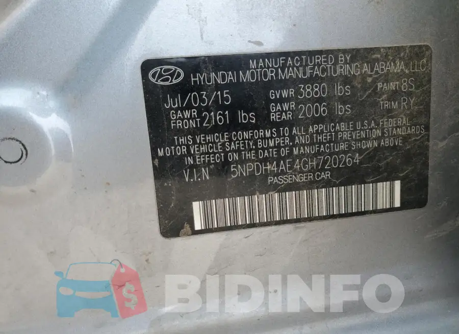 5NPDH4AE4GH720264 Photo# 12