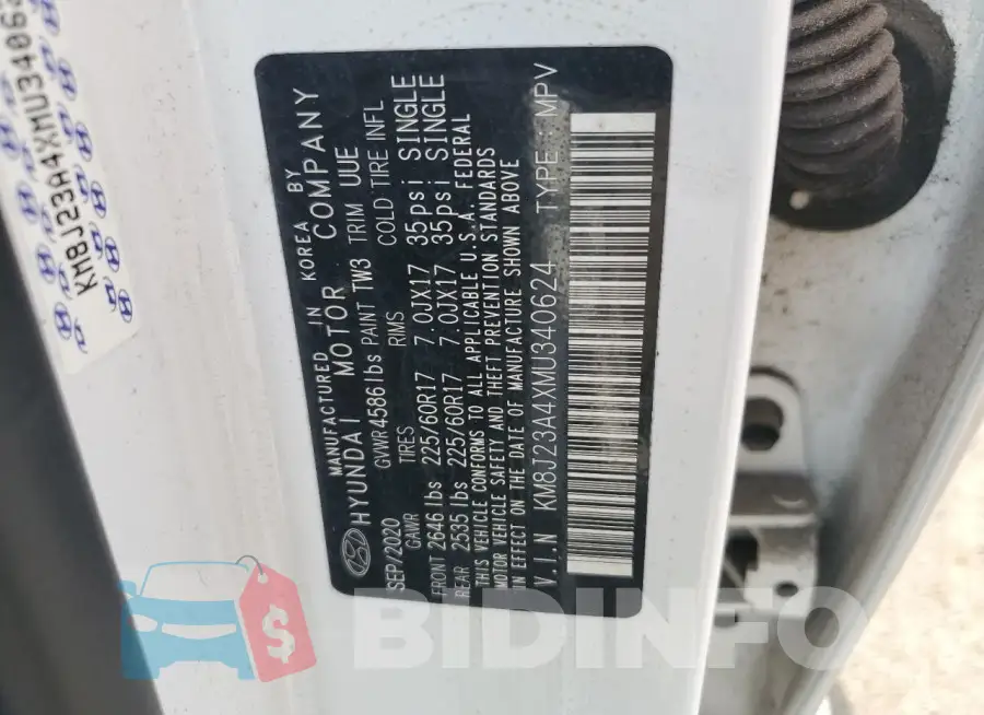 KM8J23A4XMU340624 Photo# 13