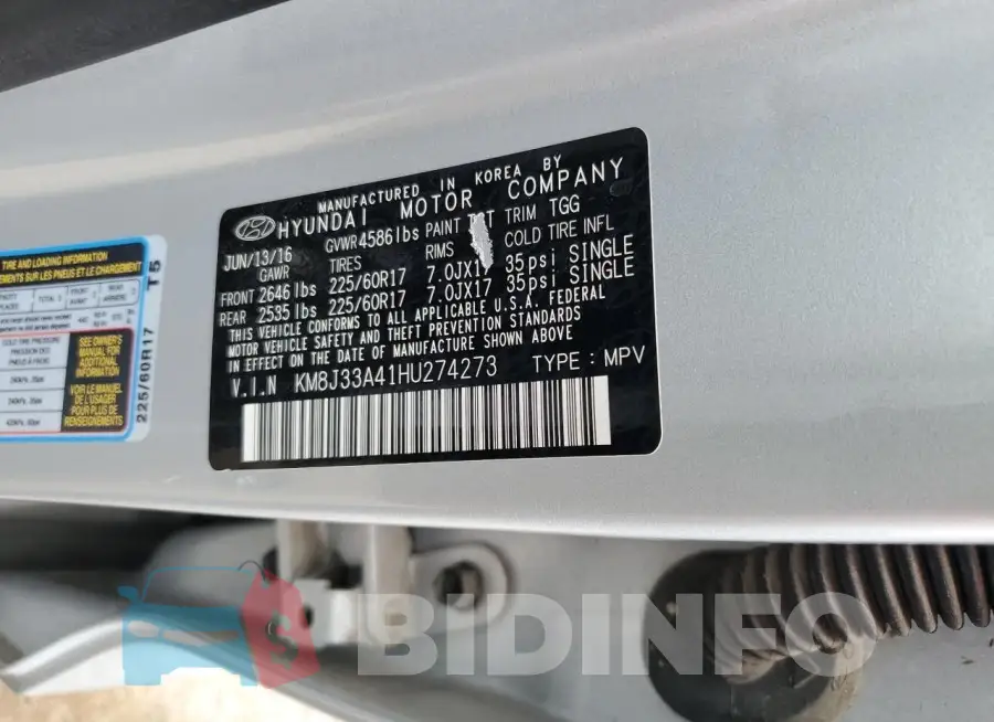 KM8J33A41HU274273 Photo# 13