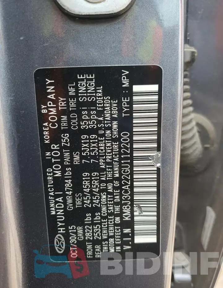 KM8J3CA22GU112200 Photo# 12
