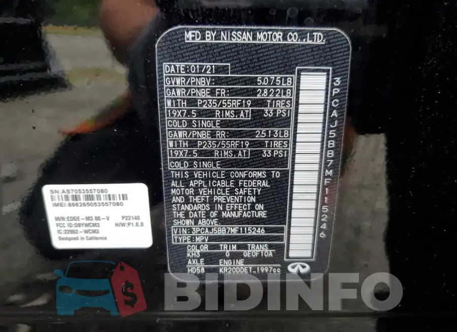 3PCAJ5BB7MF115246 Photo# 13