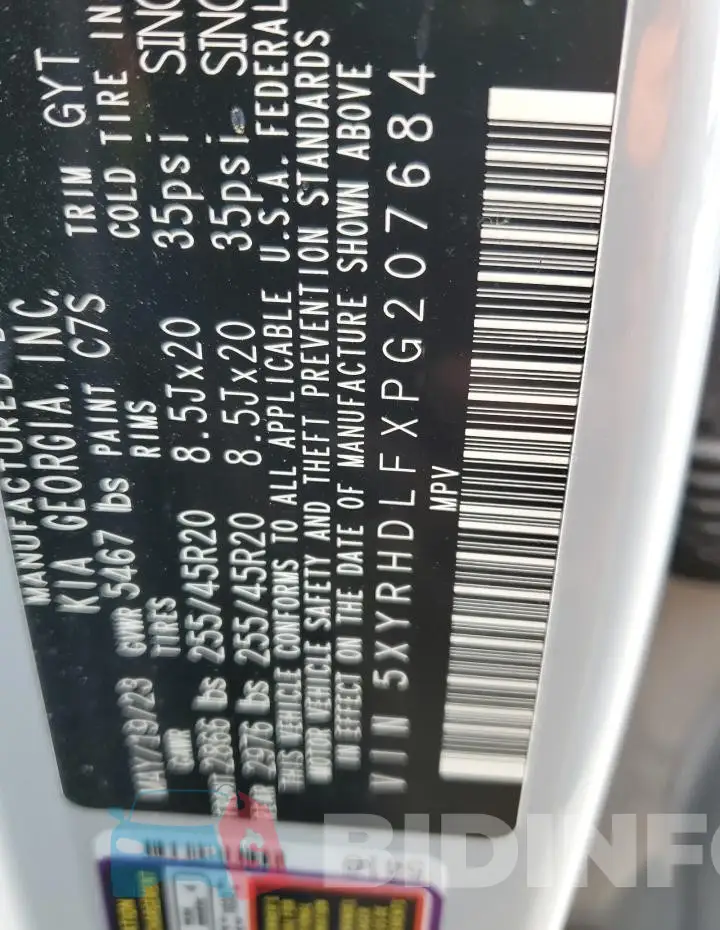 5XYRHDLFXPG207684 Photo# 13
