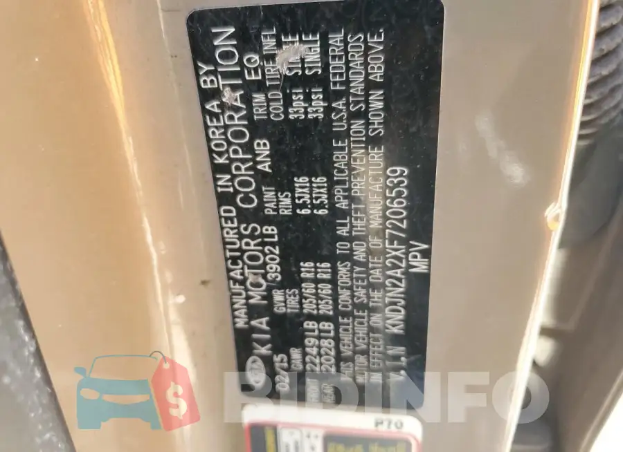 KNDJN2A2XF7206539 Photo# 12