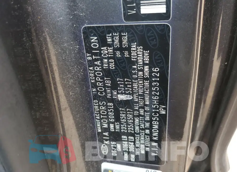 KNDMB5C15H6253126 Photo# 13
