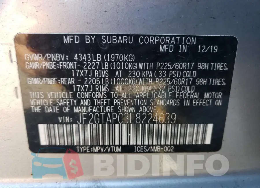 JF2GTAPC3L8224639 Photo# 14