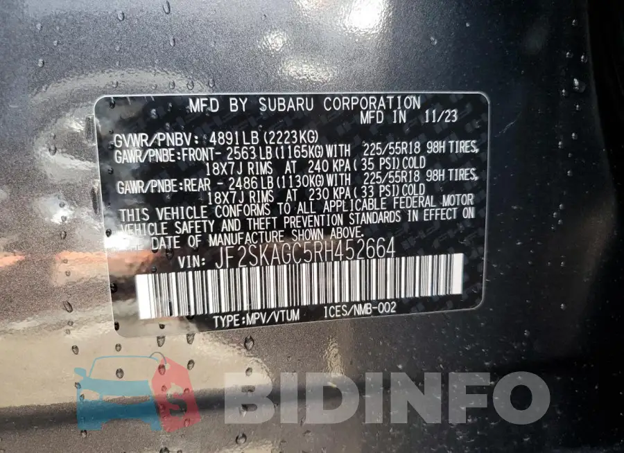 JF2SKAGC5RH452664 Photo# 13