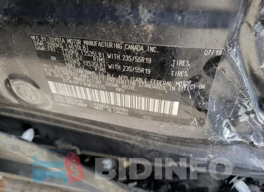 2T3A1RFV1KW068315 Photo# 13