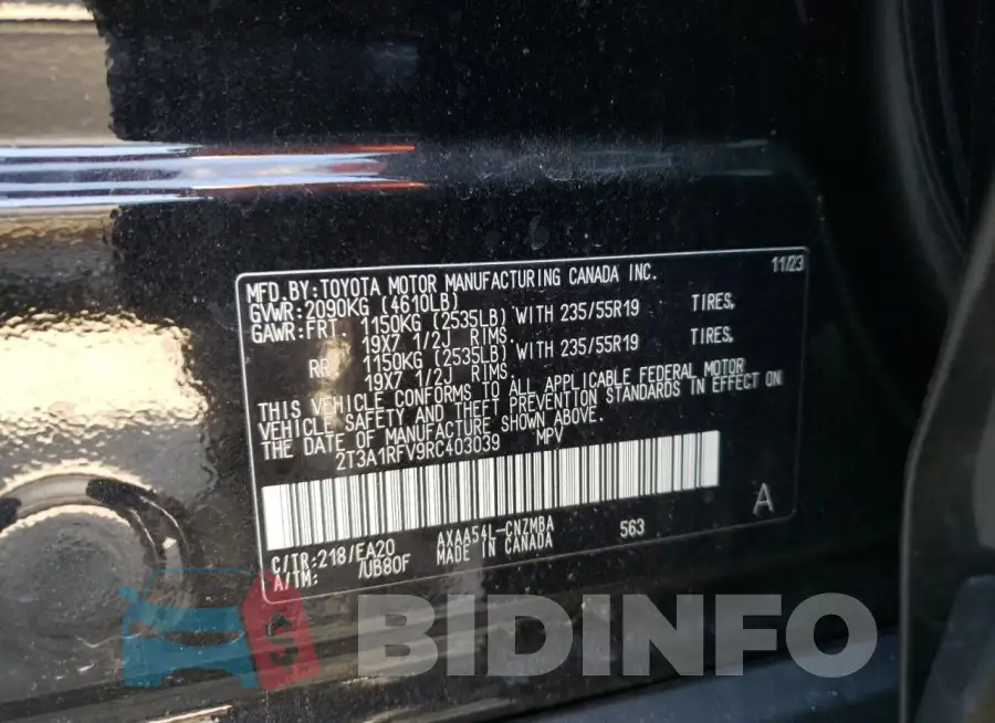 2T3A1RFV9RC403039 Photo# 13