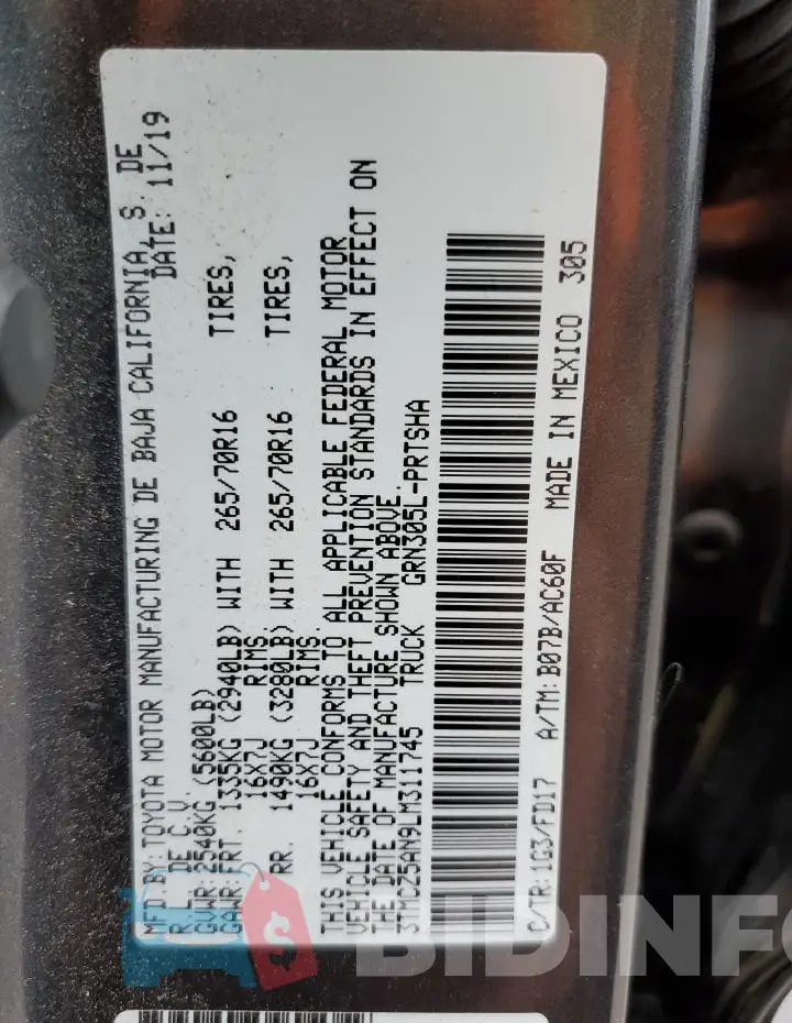 3TMCZ5AN9LM311745 Photo# 13
