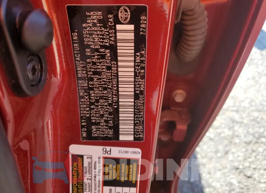 4T1BF1FK4HU770823 Photo# 12