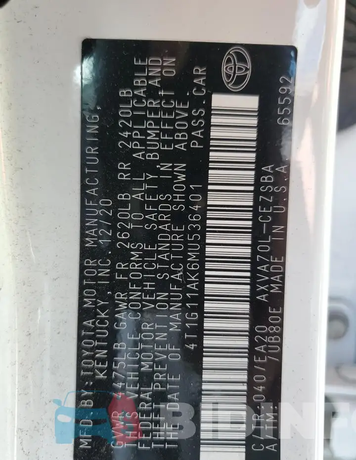 4T1G11AK6MU536401 Photo# 12