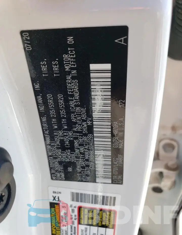 5TDFZRBH8LS040299 Photo# 14